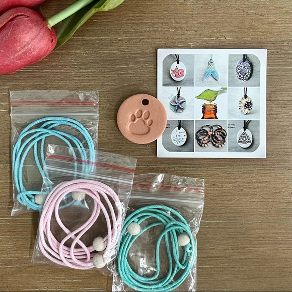 Kiln Fired Diffusers Artisan Pendant + Cord Necklace Bundle for Essential Oils - Picture 3 of 8